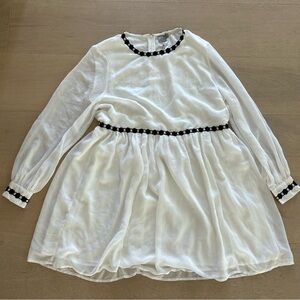 ASOS Curve white overlay dress with floral trim sz 18